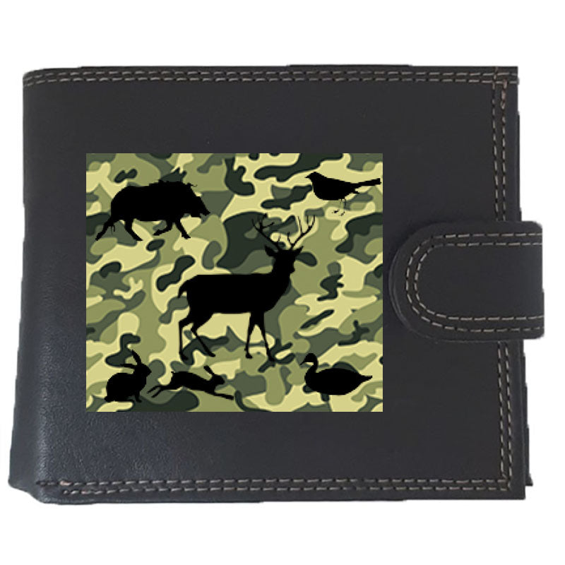 Portefeuille à rabat en Simili Cuir pour homme personnalisé Chasse Camouflage