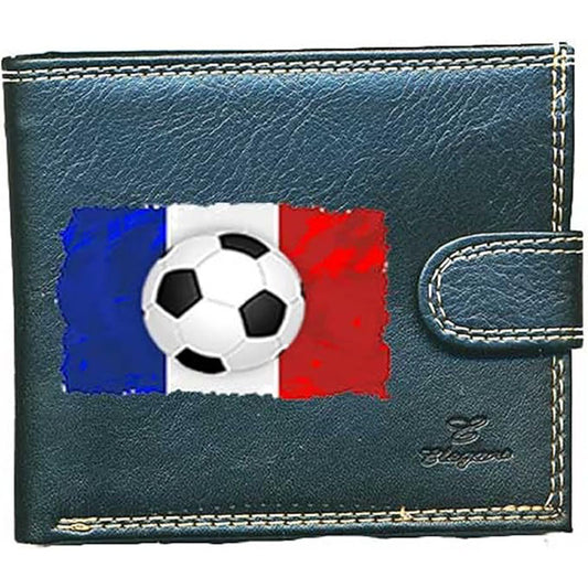 Portefeuille à rabat en Simili Cuir pour homme personnalisé Drapeau France foot