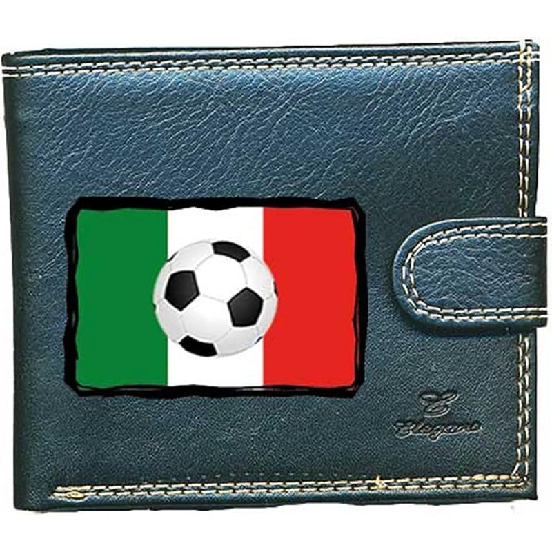 Portefeuille à rabat en Simili Cuir pour homme personnalisé Drapeau Italie Foot