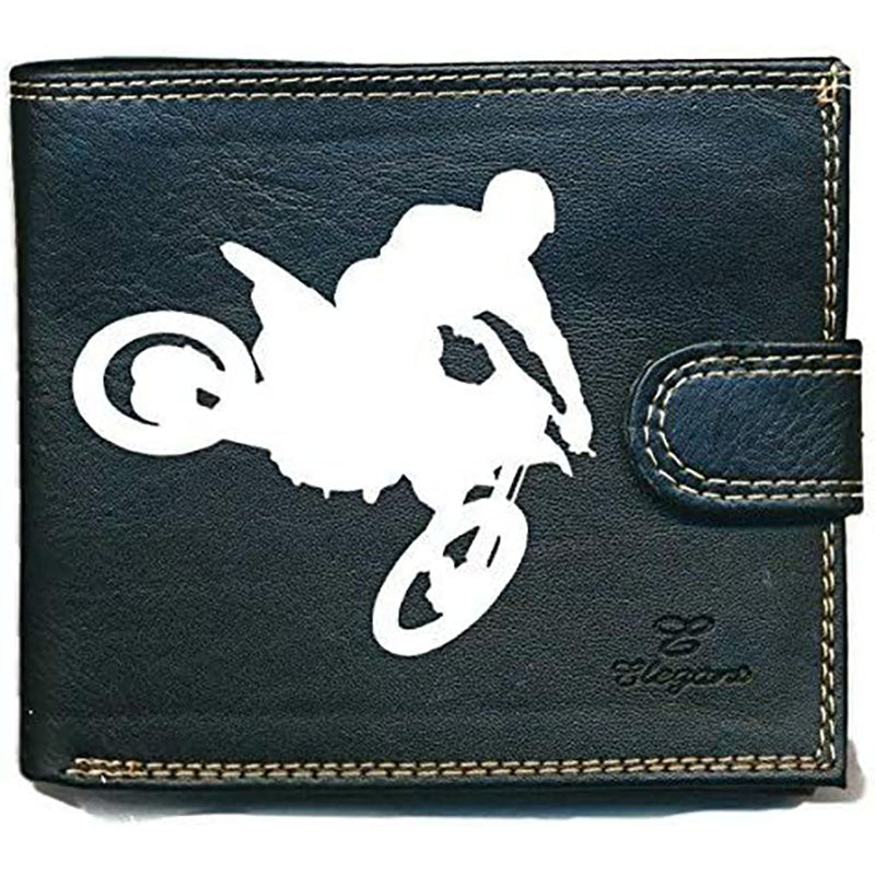 Portefeuille à rabat en Simili Cuir pour homme personnalisé Moto Cross