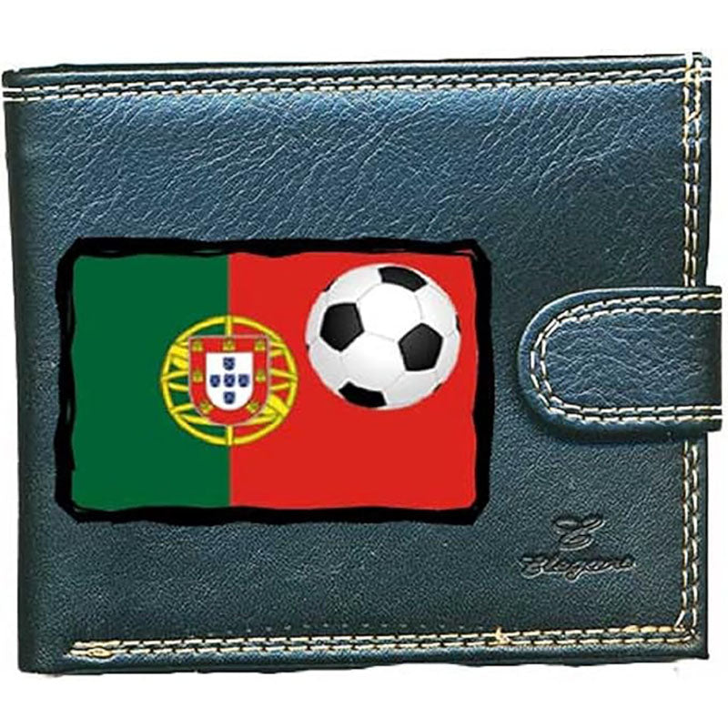 Portefeuille à rabat en Simili Cuir pour homme personnalisé Drapeau Portugal Foot