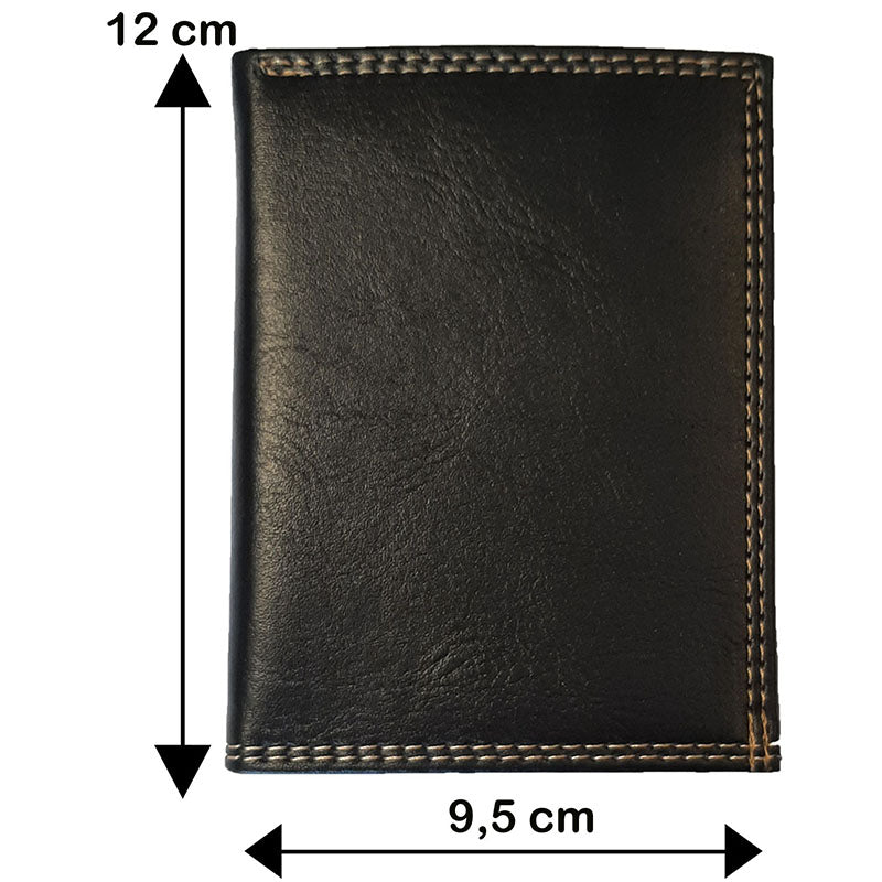 Petit Portefeuille Homme noir avec Porte Monnaie Personnalisé Sanglier
