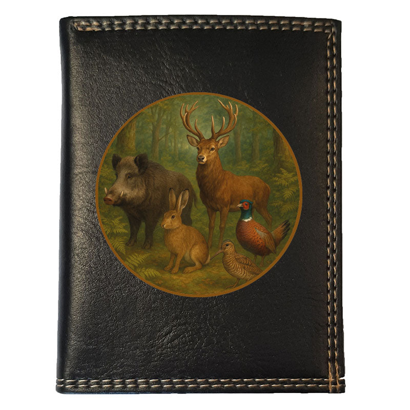 Petit Portefeuille Homme noir avec Porte Monnaie Personnalisé Sanglier