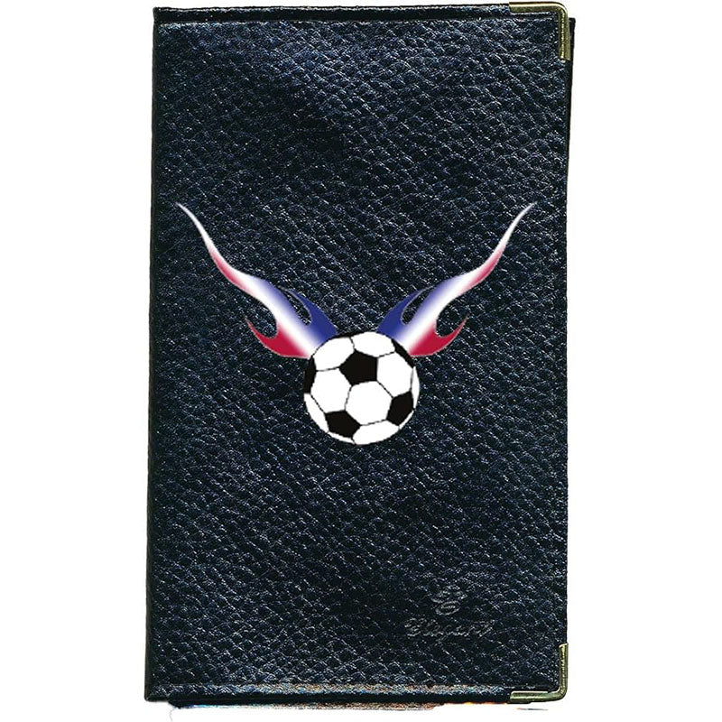 Porte Carte Grise en Cuir noir pour homme personnalisé Foot Flamme
