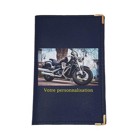 Porte carte grise en cuir de vachette – Personnalisé avec photo, logo ou texte