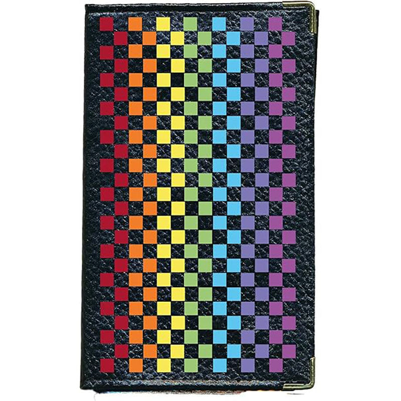 Porte Carte Grise en Cuir noir pour femme personnalisé Carré Rainbow