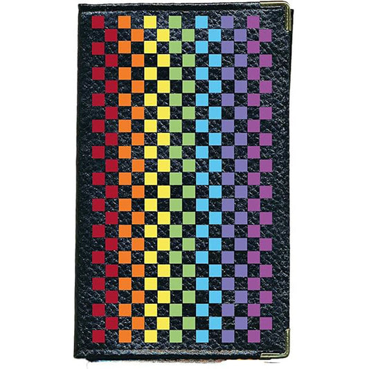 Porte Carte Grise en Cuir noir pour femme personnalisé Carré Rainbow