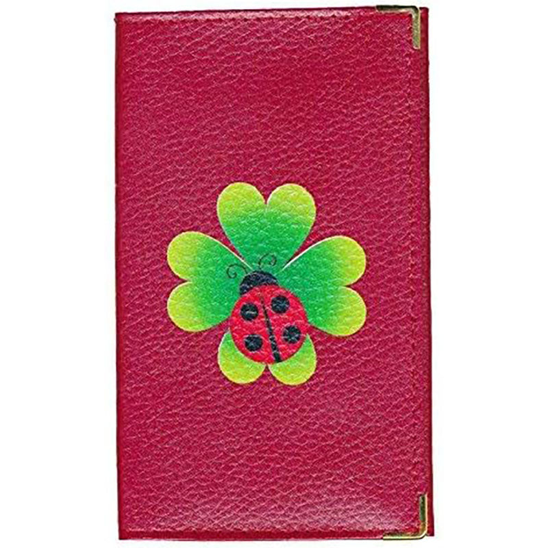 Porte Carte Grise en Cuir rouge pour femme personnalisé Coccinelle