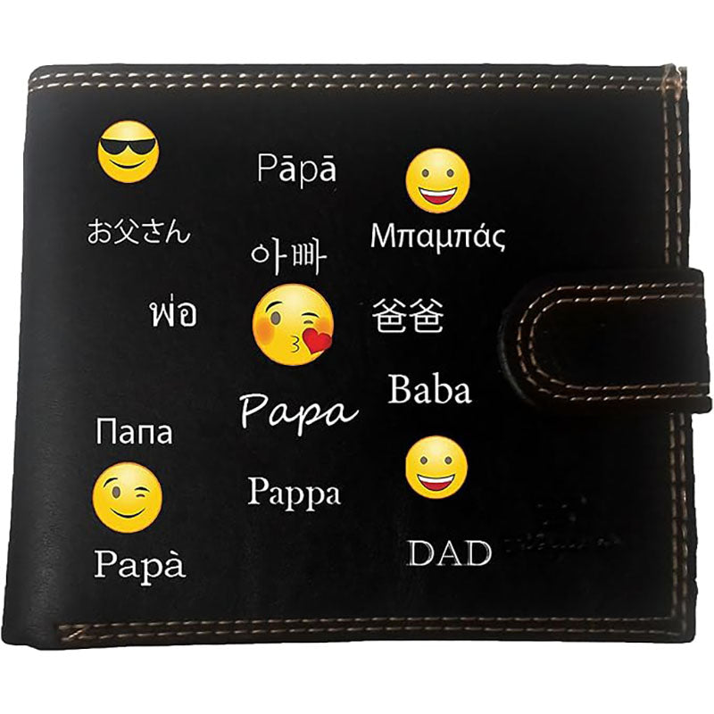 Portefeuille à rabat en Simili Cuir personnalisé un Papa smiley