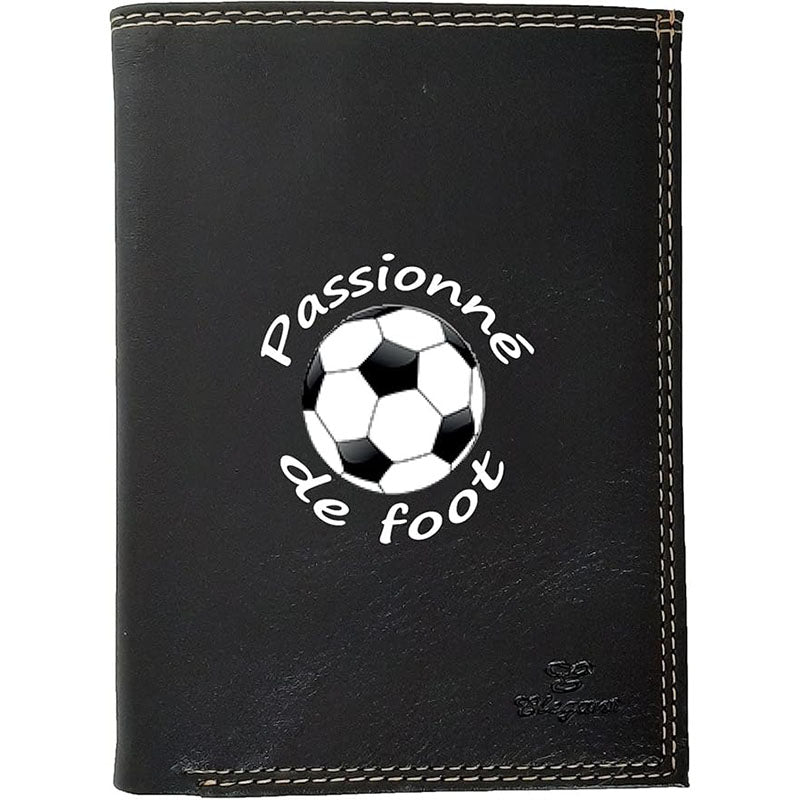 Petit Portefeuille porte monnaie noir pour Homme personnalisé Passion Foot