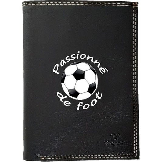 Petit Portefeuille porte monnaie noir pour Homme personnalisé Passion Foot