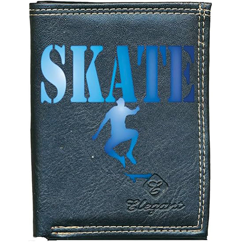 Petit Portefeuille porte monnaie noir pour Homme personnalisé Skate Board