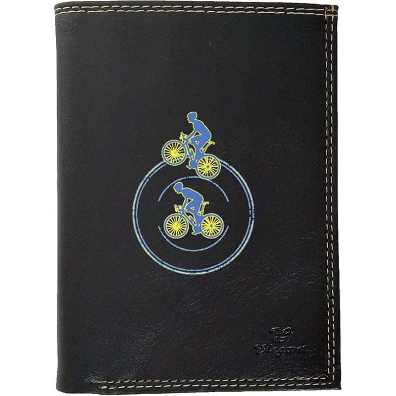 Petit Portefeuille porte monnaie noir pour Homme personnalisé Cycliste