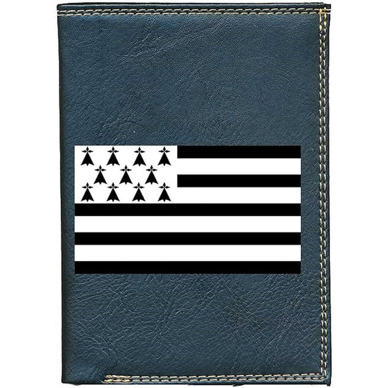 Portefeuille porte monnaie pour Homme noir personnalisé Bretagne