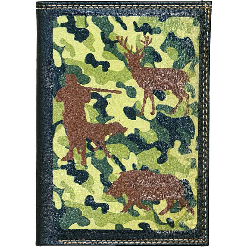 Portefeuille porte monnaie pour Homme noir personnalisé Chasseur camouflage