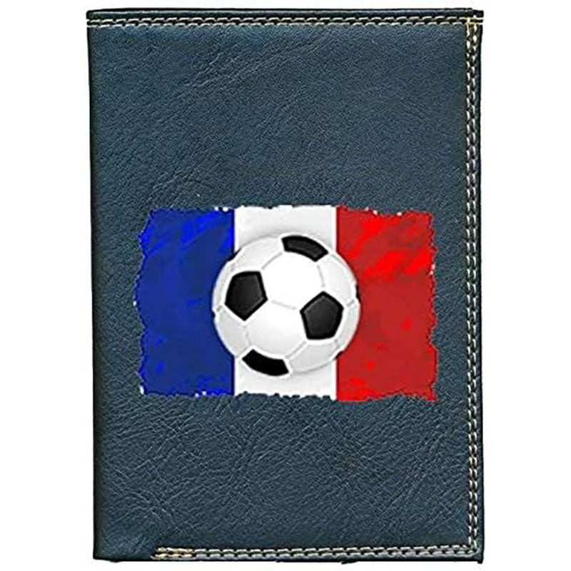 Grand Portefeuille porte monnaie pour Homme noir personnalisé drapeau France Foot