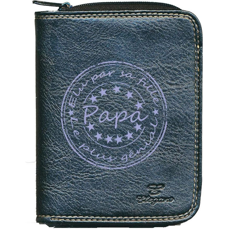 Porte monnaie et carte noir en Simili Cuir Homme Elu Papa génial par sa fille