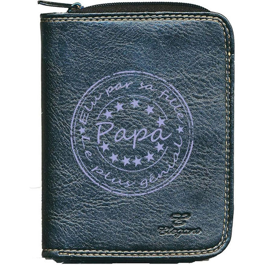 Porte monnaie et carte noir en Simili Cuir Homme Elu Papa génial par sa fille