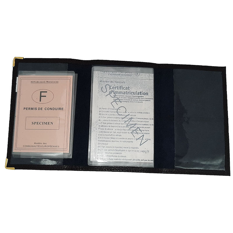 Porte Carte Grise en Cuir noir pour femme personnalisé Lapin