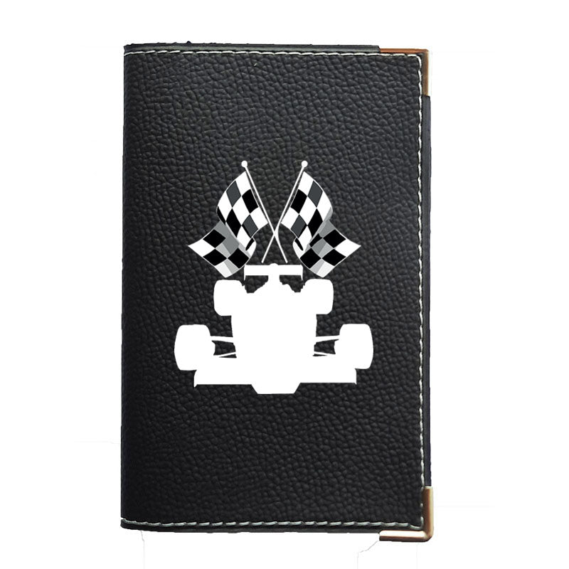 Porte carte grise en simili cuir noir personnalisé F1