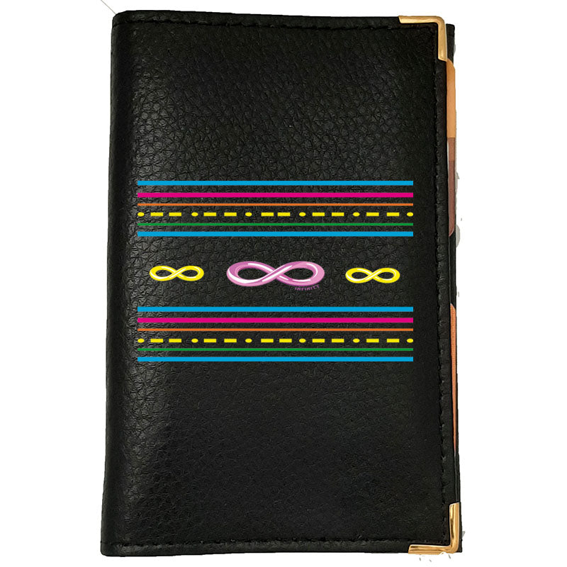 Porte Carte Grise en Cuir noir pour femme motif Infini