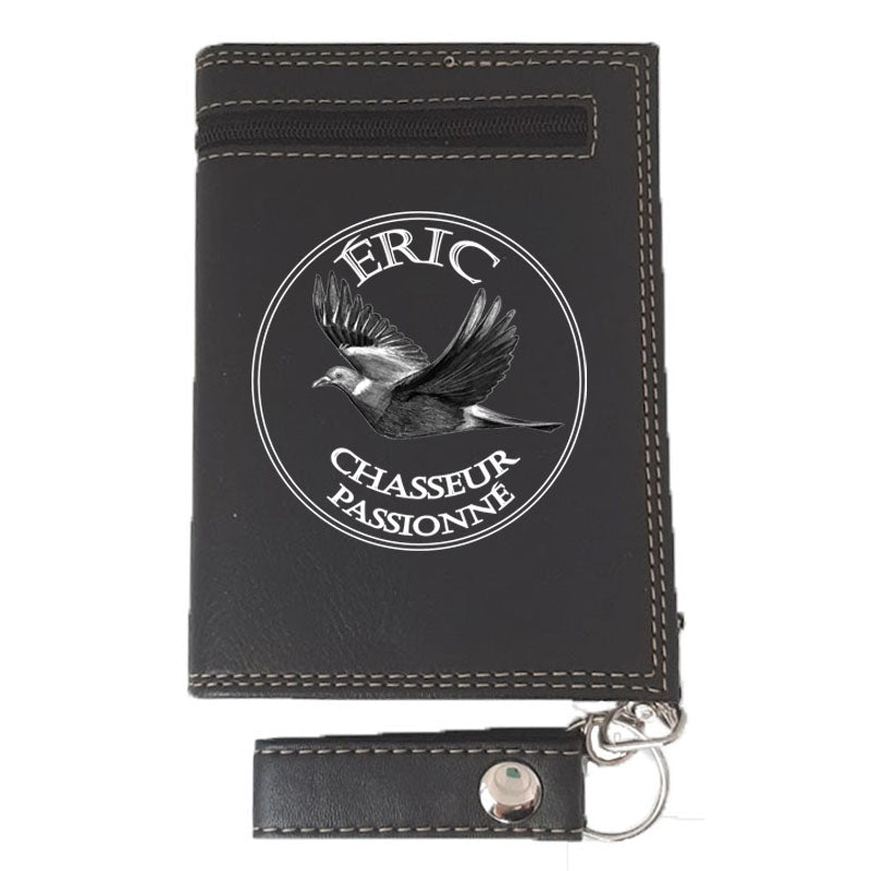 Portefeuille avec Chaine en Simili Cuir pour homme personnalisé Chasseur passionné
