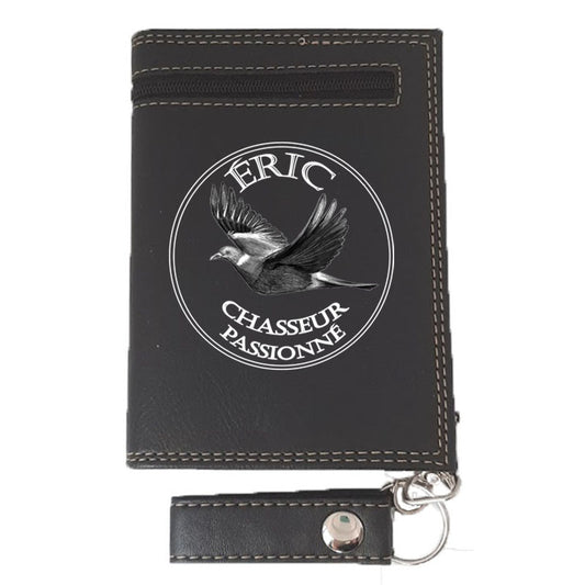 Portefeuille avec Chaine en Simili Cuir pour homme personnalisé Chasseur passionné