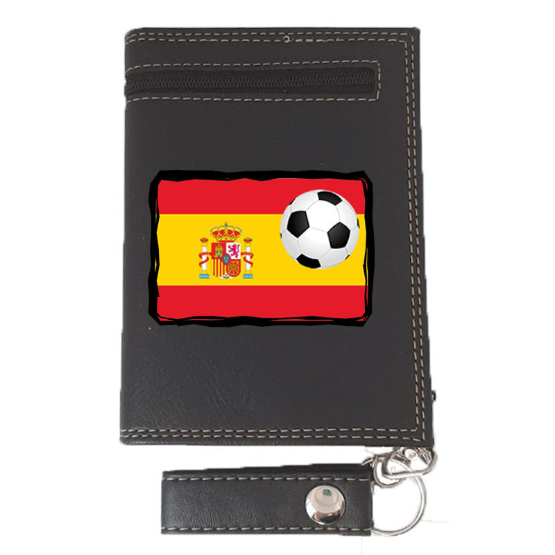 Portefeuille avec Chaine en Simili Cuir pour homme personnalisé Espagne Foot