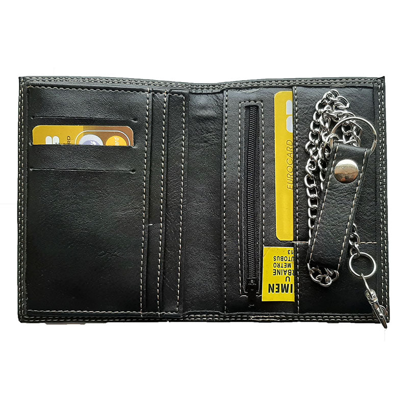 Portefeuille porte monnaie pour Homme noir avec chaine personnalisé Aigle