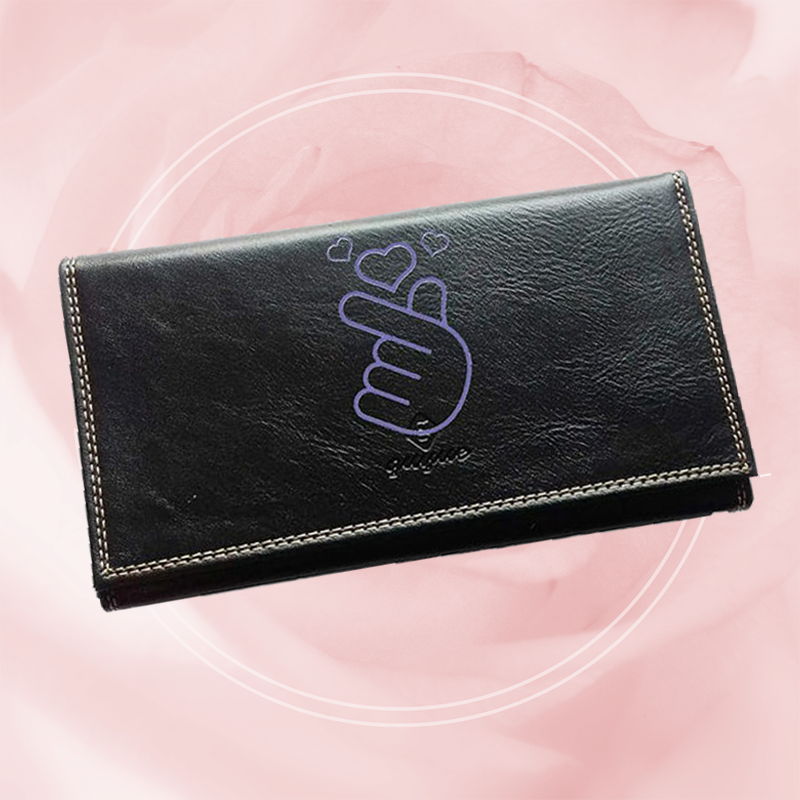 Compagnon Tout-en-Un Porte Chéquier en Simili Cuir design Coeur coréen