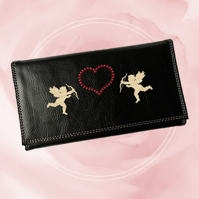 Compagnon Tout-en-Un Porte Chéquier en Simili Cuir personnalisé Cupidon