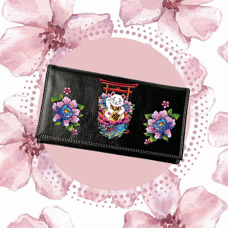 Compagnon Tout-en-Un Porte Chéquier en Simili Cuir - Design Manekineko