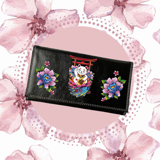 Compagnon Tout-en-Un Porte Chéquier en Simili Cuir - Design Manekineko