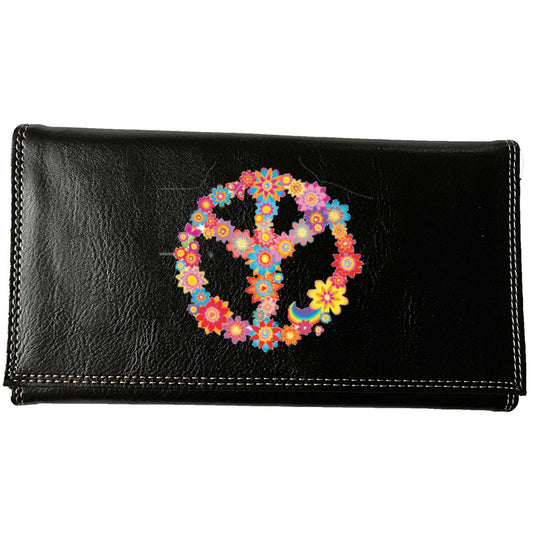 Compagnon Tout-en-Un Porte Chéquier en Simili Cuir personnalisé Peace