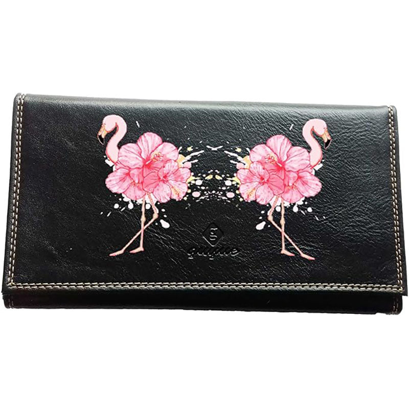 Compagnon Tout-en-Un Porte Chéquier en Simili Cuir - Design Flamant rose
