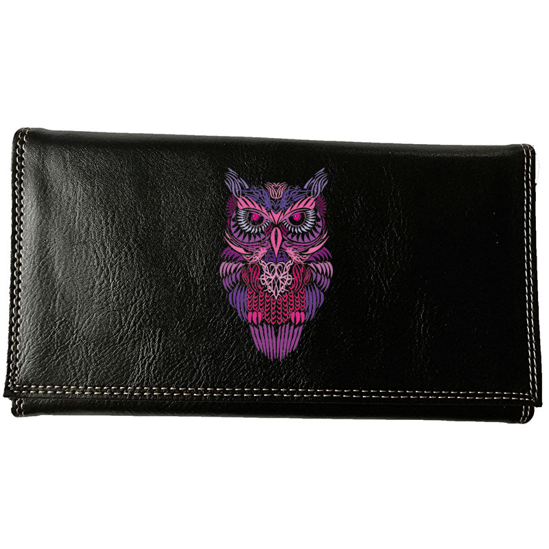Compagnon Tout-en-Un Porte Chéquier en Simili Cuir - Design Hibou