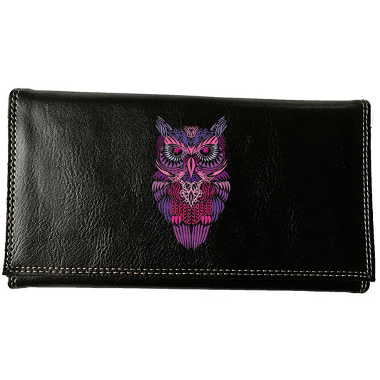 Compagnon Tout-en-Un Porte Chéquier en Simili Cuir - Design Hibou
