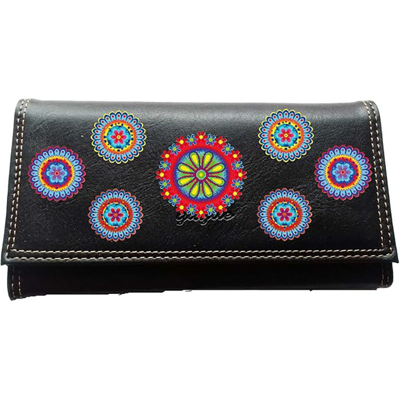 Compagnon Tout-en-Un Porte Chéquier en Simili Cuir design Marguerite Rouge