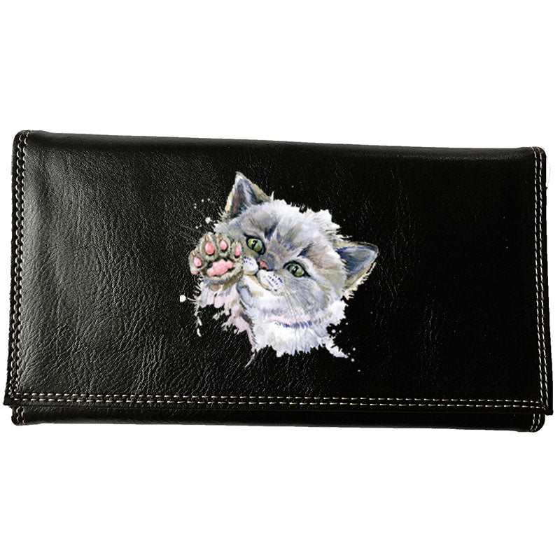 Compagnon Tout-en-Un Porte Chéquier en Simili Cuir - Design Chat Minou