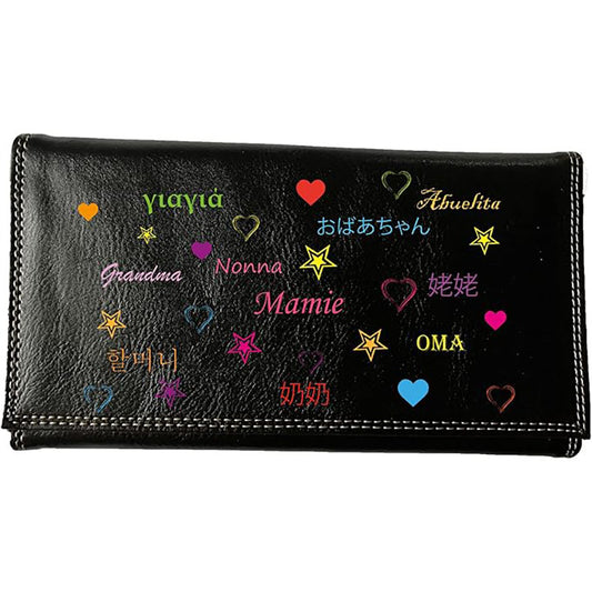 Compagnon Tout-en-Un Porte Chéquier en Simili Cuir personnalisé Mamie Pays