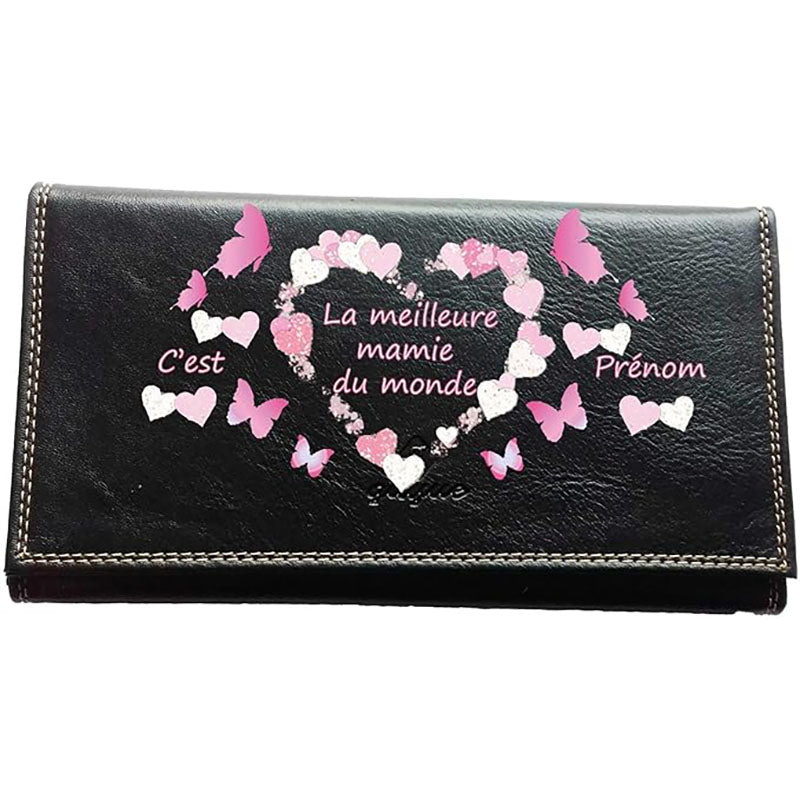 Compagnon Tout-en-Un Porte Chéquier en Simili Cuir personnalisé Meilleure Mamie