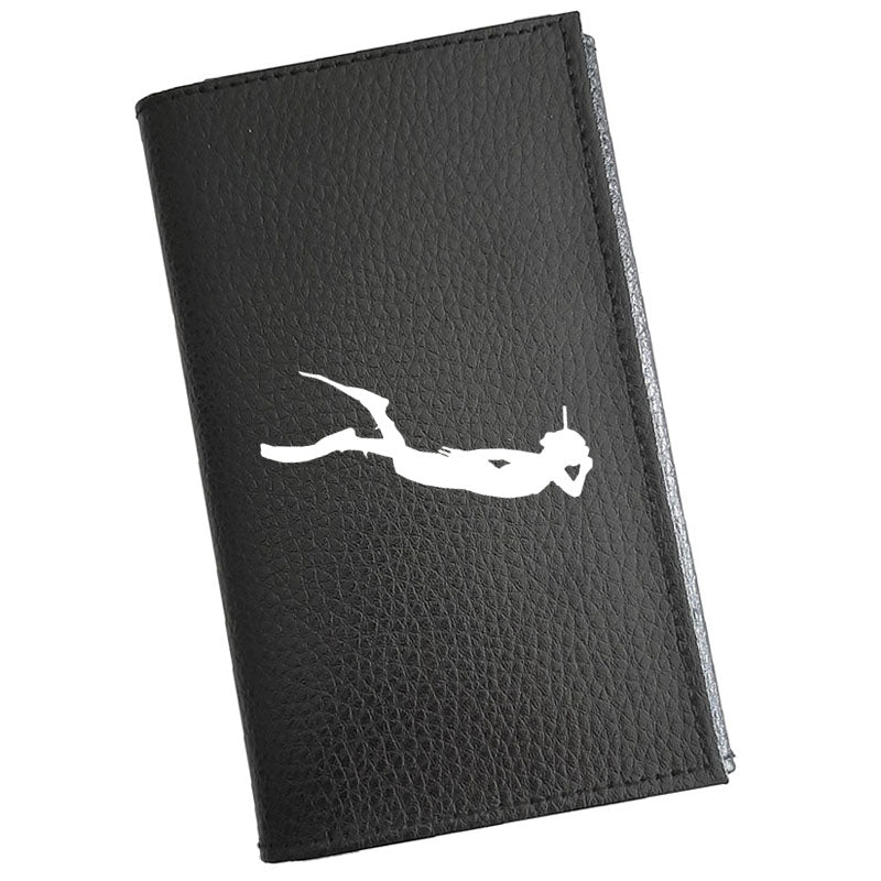 Porte carte grise en cuir noir personnalisé Plongée