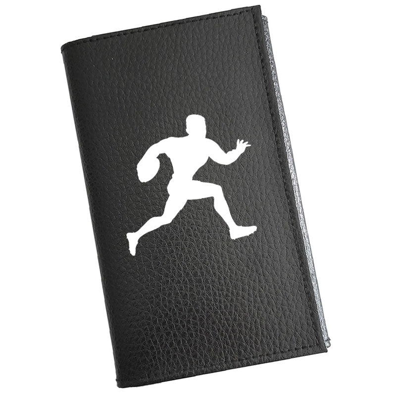 Porte carte grise en cuir noir personnalisé Joueur de Rugby