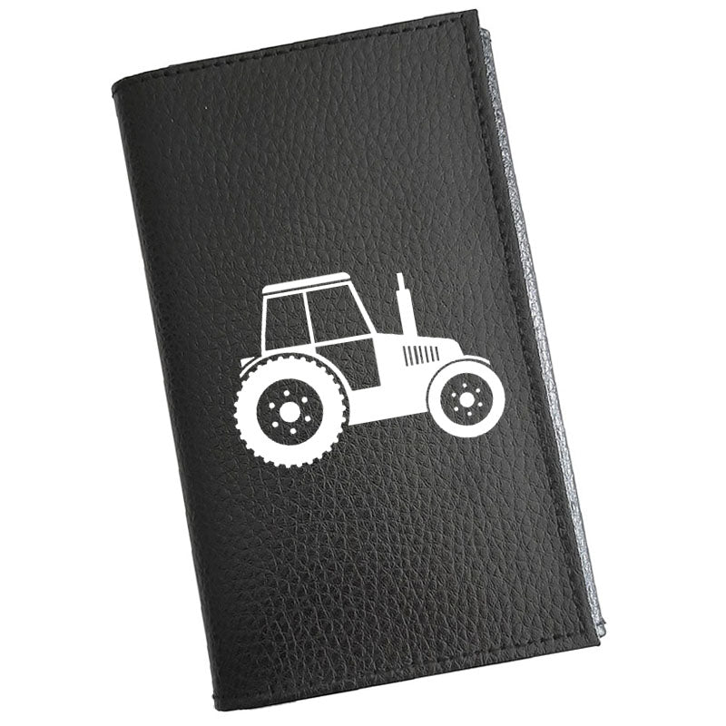 Porte carte grise en cuir noir personnalisé Tracteur