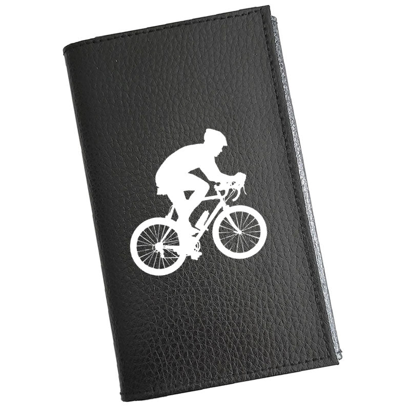Porte carte grise en cuir noir personnalisé Vélo