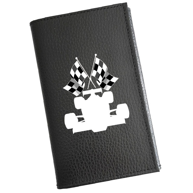 Porte carte grise en cuir noir personnalisé F1