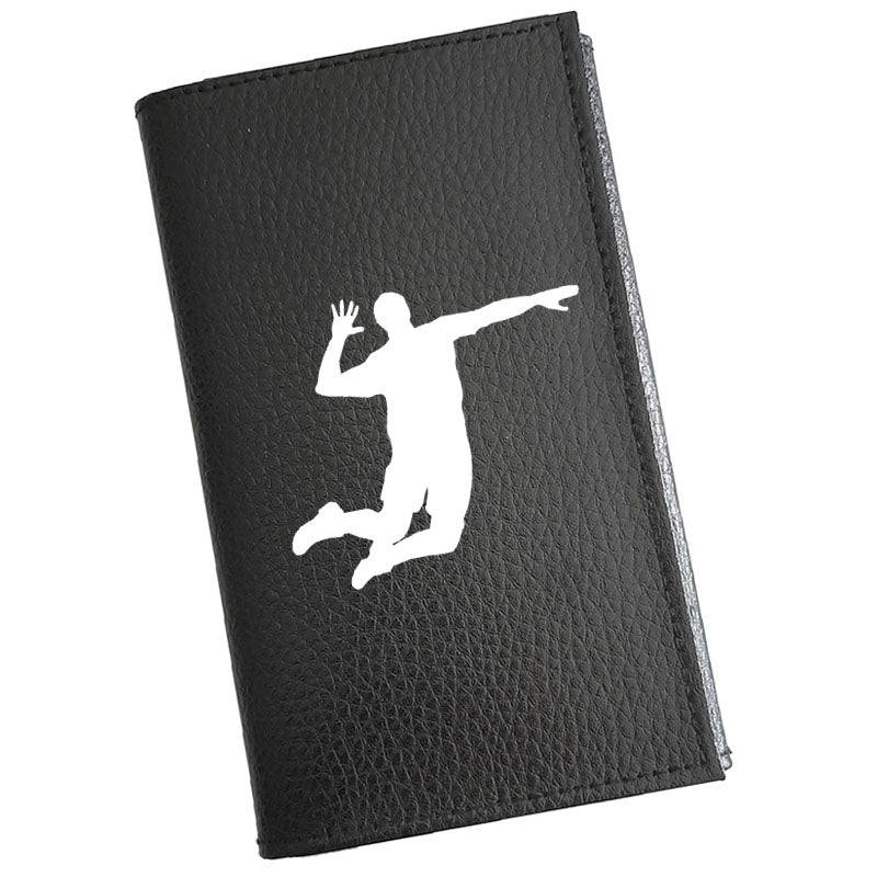 Porte carte grise en cuir noir personnalisé Joueur de Volley
