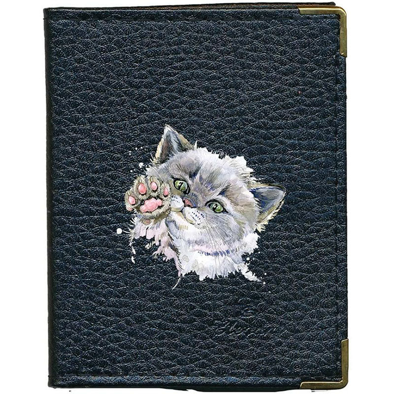 Etui porte carte bancaire et fidélité en Cuir noir Minou
