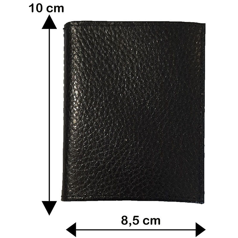 Etui porte carte bancaire et fidélité en Cuir noir Hibou