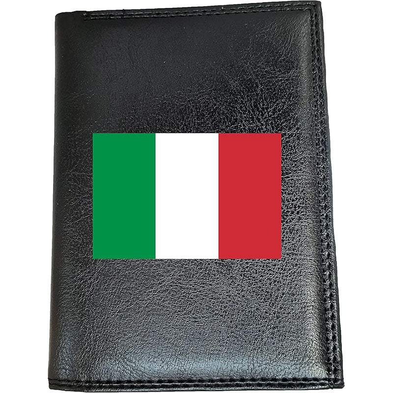 Portefeuille noir en simili cuir pour homme personnalisé Drapeau d'Italie